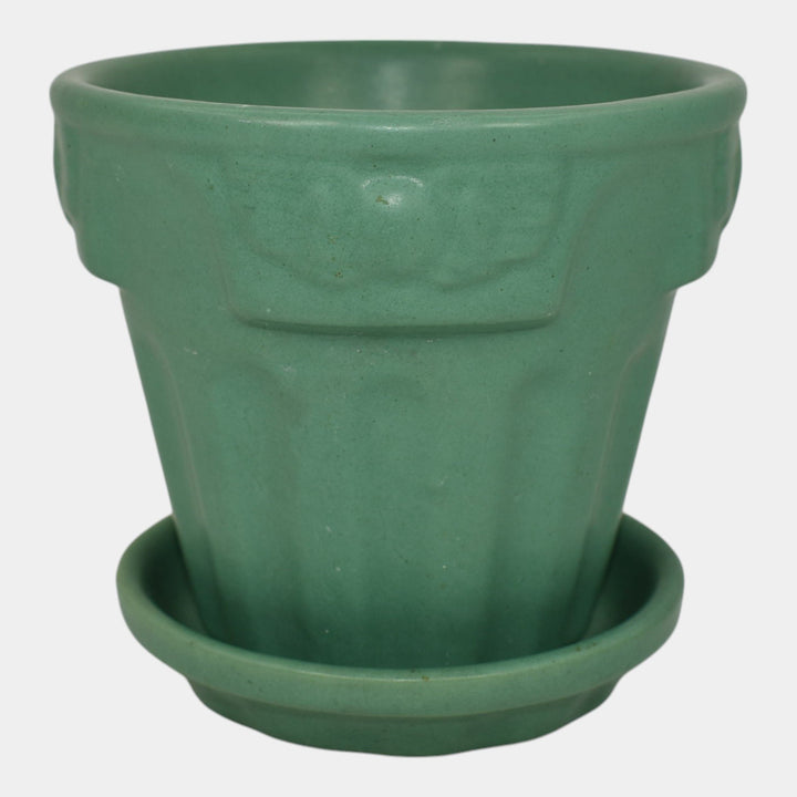 Peters And Reed Zane Ware Matte Green Vintage Art Pottery Ceramic Flower Pot