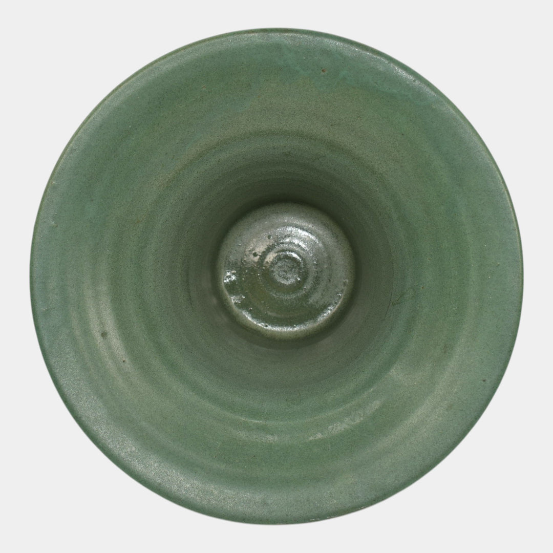 Zanesville Stoneware 1930s Vintage Arts And Craft Pottery Green Ceramic Vase 513