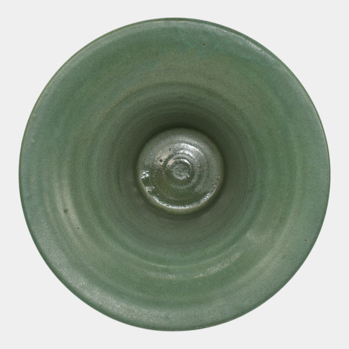 Zanesville Stoneware 1930s Vintage Arts And Craft Pottery Green Ceramic Vase 513