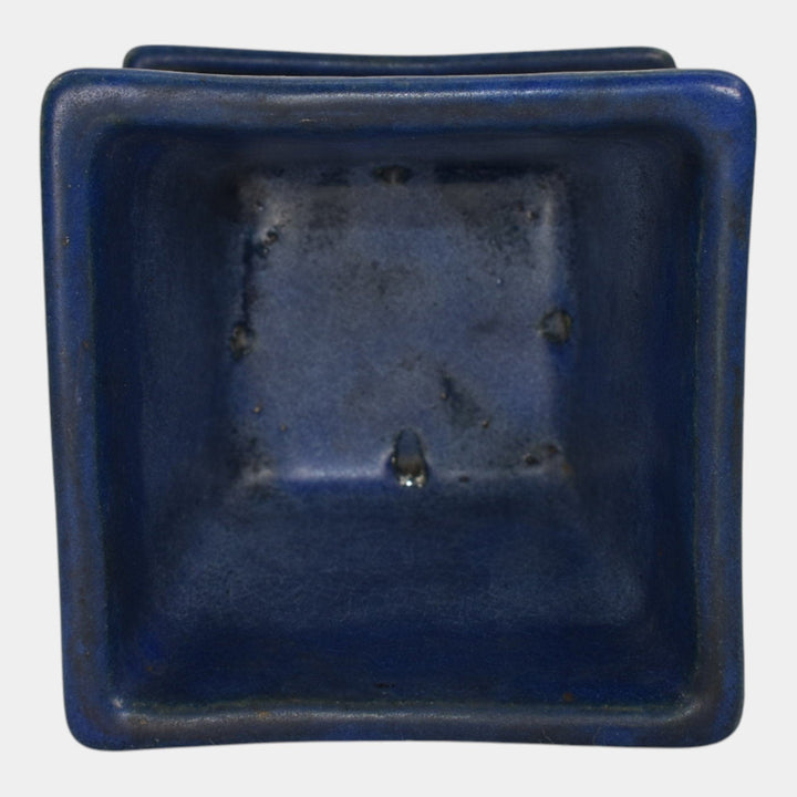 Zanesville Stoneware 1930s Vintage Art Pottery Blue Ceramic Flower Pot 783