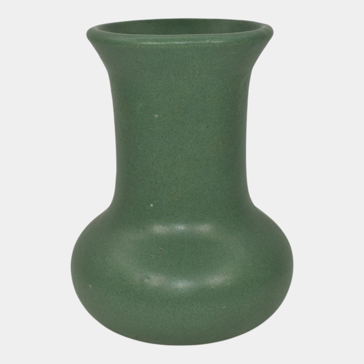 Zanesville Stoneware 1930s Vintage Arts And Craft Pottery Green Ceramic Vase 105