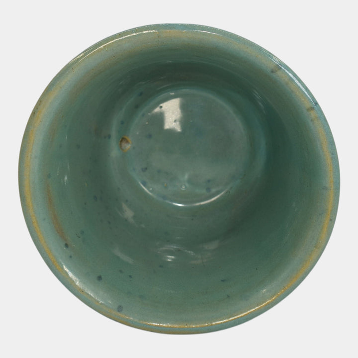 Hull Pottery Early Art 1920s Stoneware Colorful Flower Pot Planter Saucer 540-6