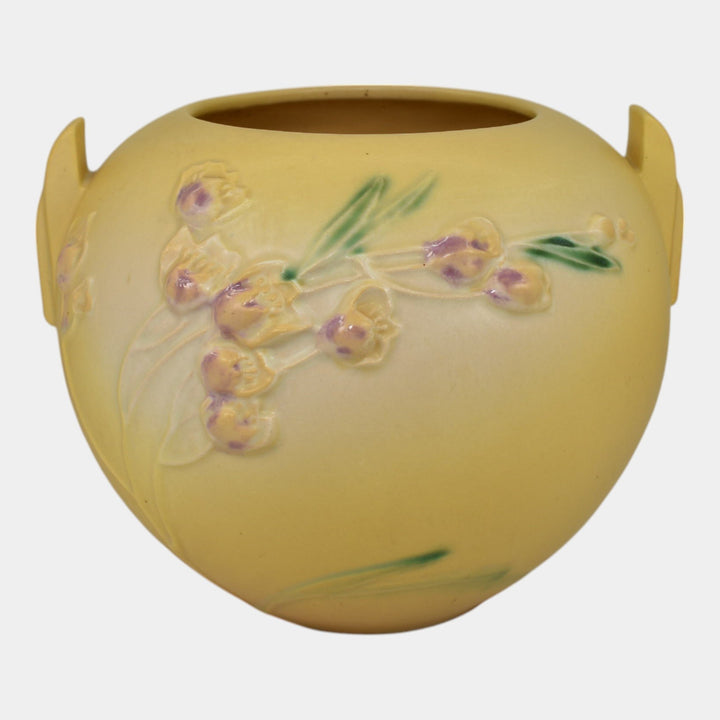 Roseville Ixia Yellow 1937 Vintage Art Deco Pottery Ceramic Flower Vase 327-6 - Just Art Pottery