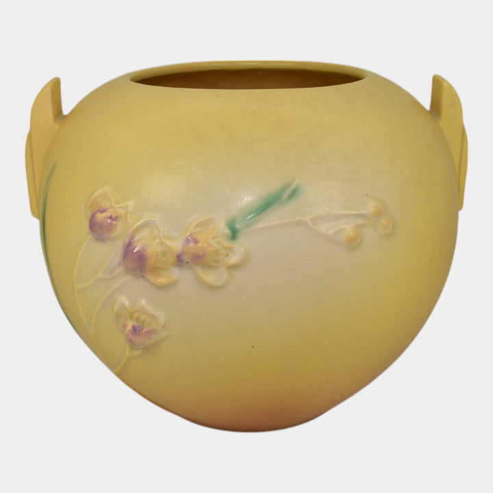 Roseville Ixia Yellow 1937 Vintage Art Deco Pottery Ceramic Flower Vase 327-6 - Just Art Pottery