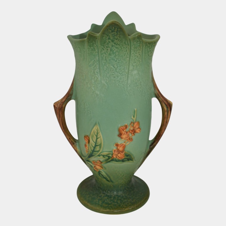 Roseville Bittersweet Green 1951 Vintage Mid Century Modern Pottery Vase 885-10