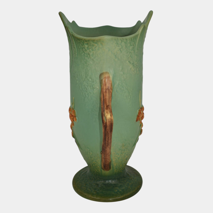 Roseville Bittersweet Green 1951 Vintage Mid Century Modern Pottery Vase 885-10