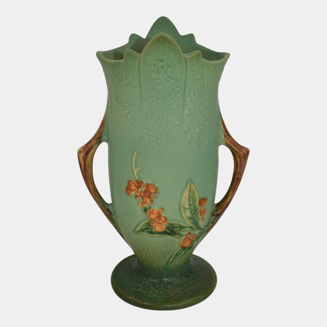 Roseville Bittersweet Green 1951 Vintage Mid Century Modern Pottery Vase 885-10