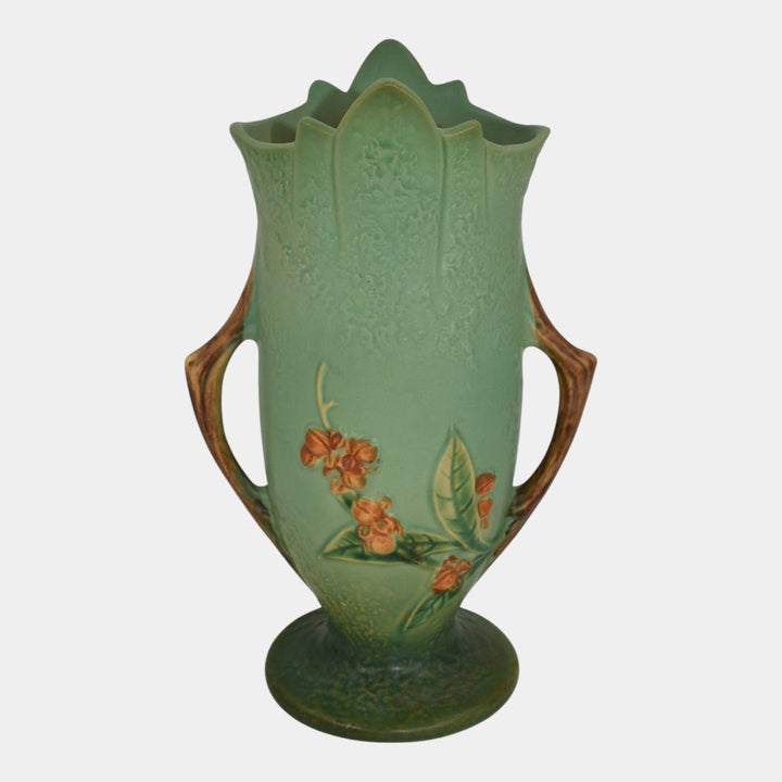 Roseville Bittersweet Green 1951 Vintage Mid Century Modern Pottery Vase 885-10