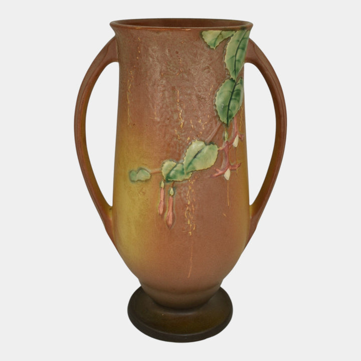 Roseville Fuchsia Brown 1938 Vintage Art Pottery Ceramic Vase 903-12