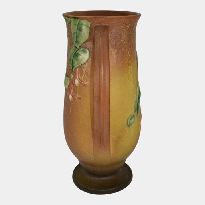 Roseville Fuchsia Brown 1938 Vintage Art Pottery Ceramic Vase 903-12