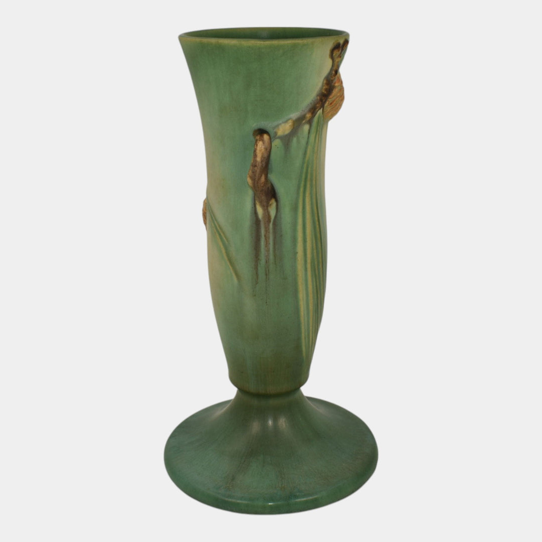 Roseville Pine Cone Green 1935 Vintage Art Pottery Ceramic Flower Vase 705-9