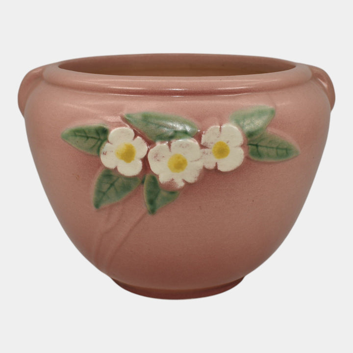 Roseville Mock Orange Pink 1950 Vintage Pottery Jardiniere Planter 901-6 - Just Art Pottery