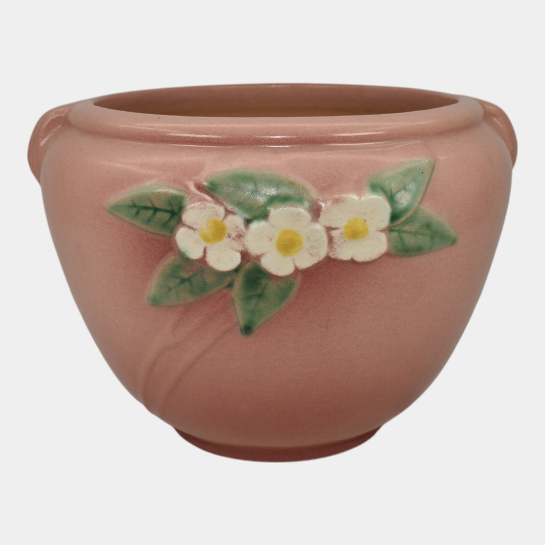 Roseville Mock Orange Pink 1950 Vintage Pottery Jardiniere Planter 901-6 - Just Art Pottery