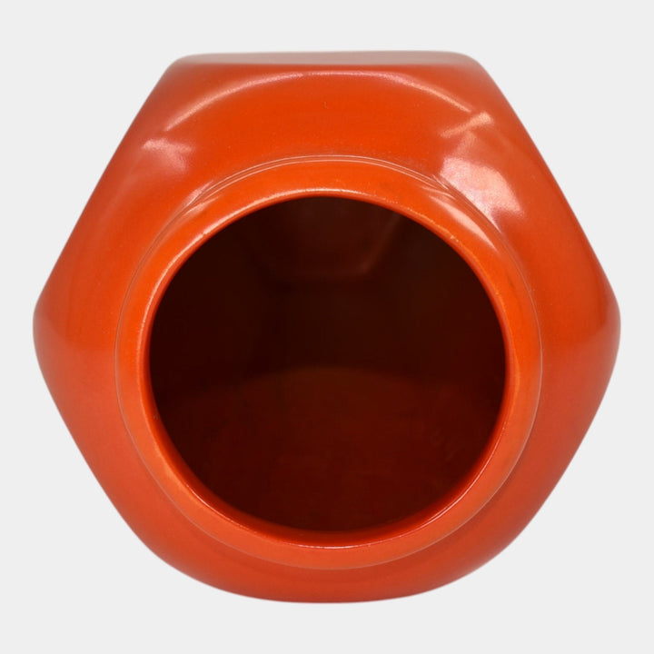 Weller Chengtu 1920s Vintage Art Pottery Bright Red Orange Tall Ceramic Vase