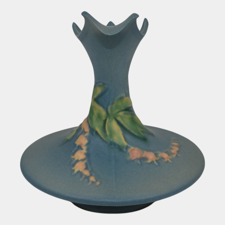 Roseville Bleeding Heart Blue 1940 Vintage Art Deco Pottery Ceramic Ewer 963-6 - Just Art Pottery