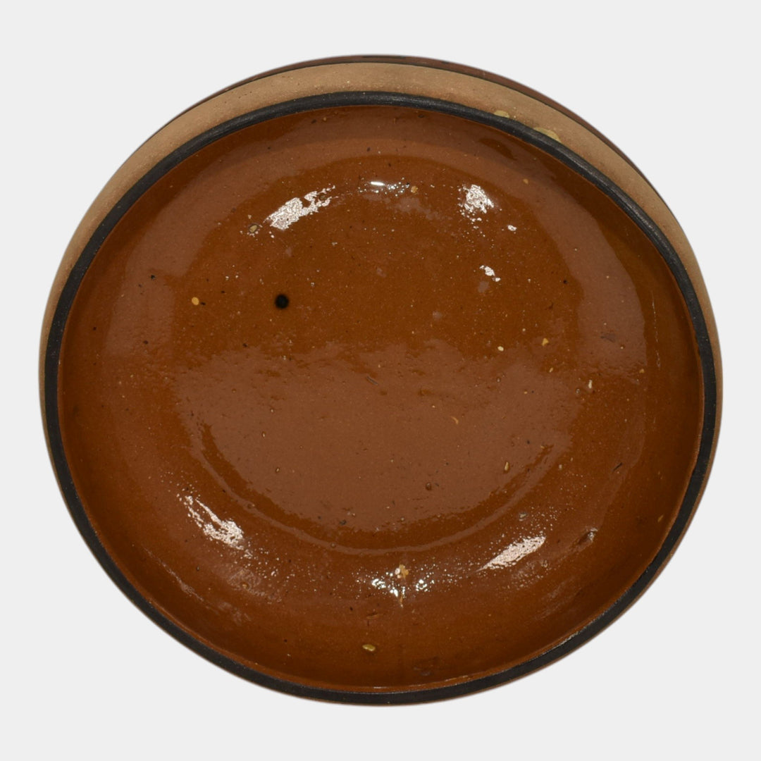 Owens Aborigine Art Pottery Brown Native America Ware Large Bowl