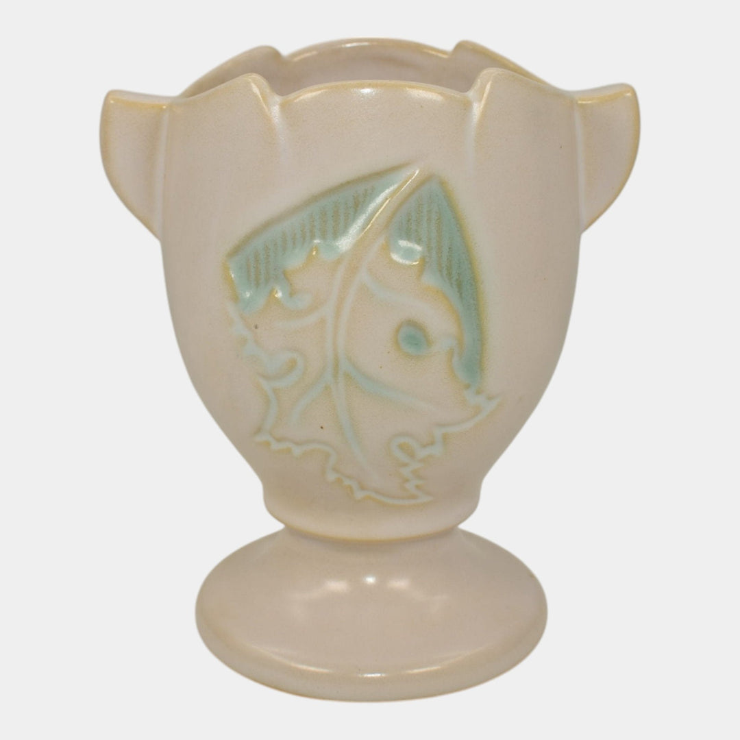 Roseville Silhouette White 1950 Mid Century Modern Pottery Ceramic Vase 779-5 - Just Art Pottery