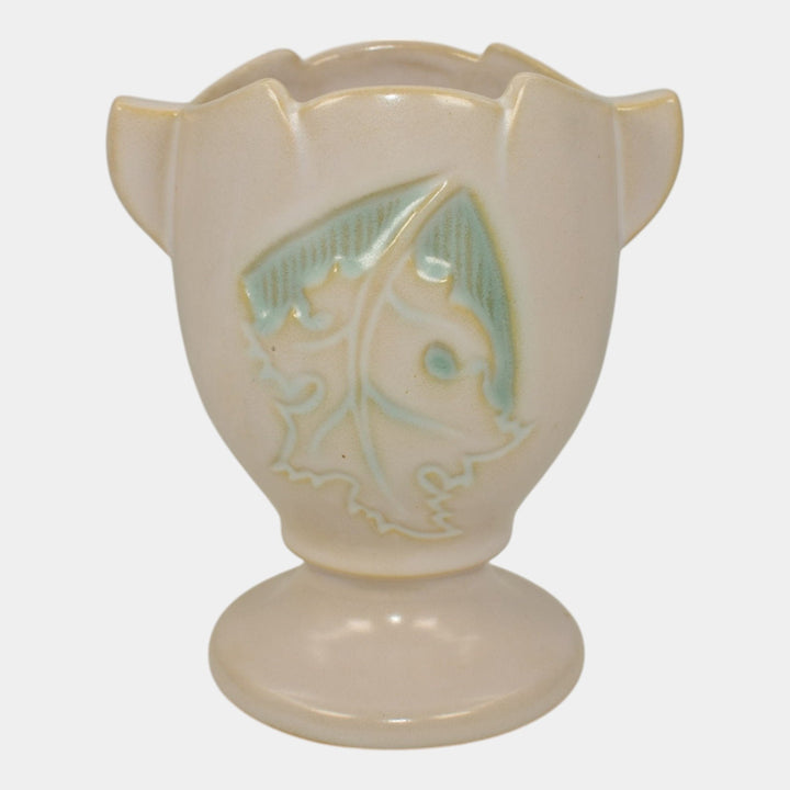 Roseville Silhouette White 1950 Mid Century Modern Pottery Ceramic Vase 779-5 - Just Art Pottery