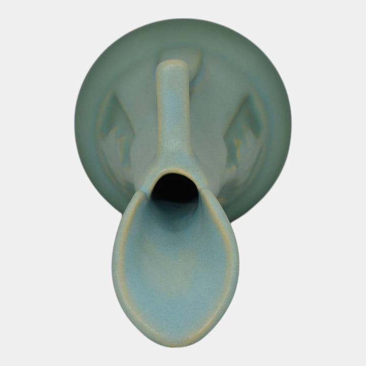 Roseville Silhouette Blue 1950 Mid-Century Modern Art Pottery Ceramic Ewer 716-6 - Just Art Pottery