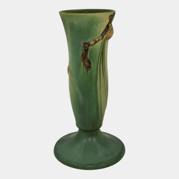 Roseville Pine Cone Green 1935 Vintage Art Pottery Ceramic Flower Vase 705-9