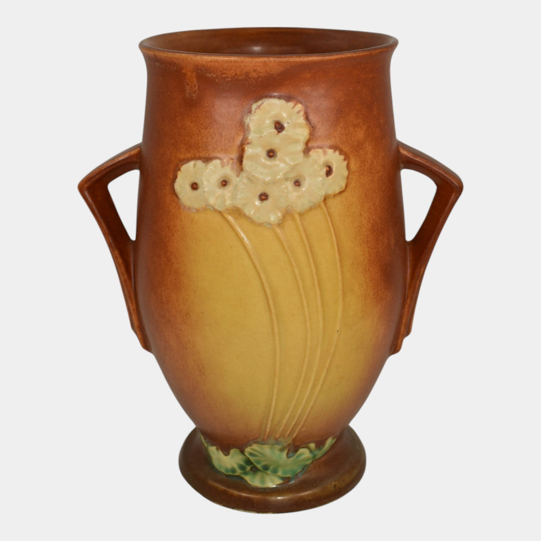 Roseville Primrose Brown 1936 Vintage Art Deco Pottery Ceramic Vase 769-9 - Just Art Pottery