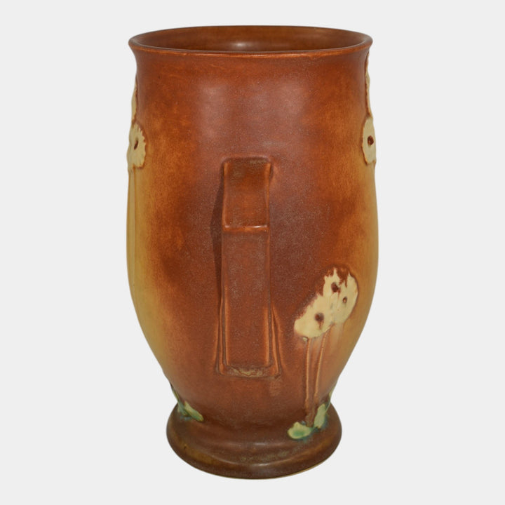 Roseville Primrose Brown 1936 Vintage Art Deco Pottery Ceramic Vase 769-9 - Just Art Pottery