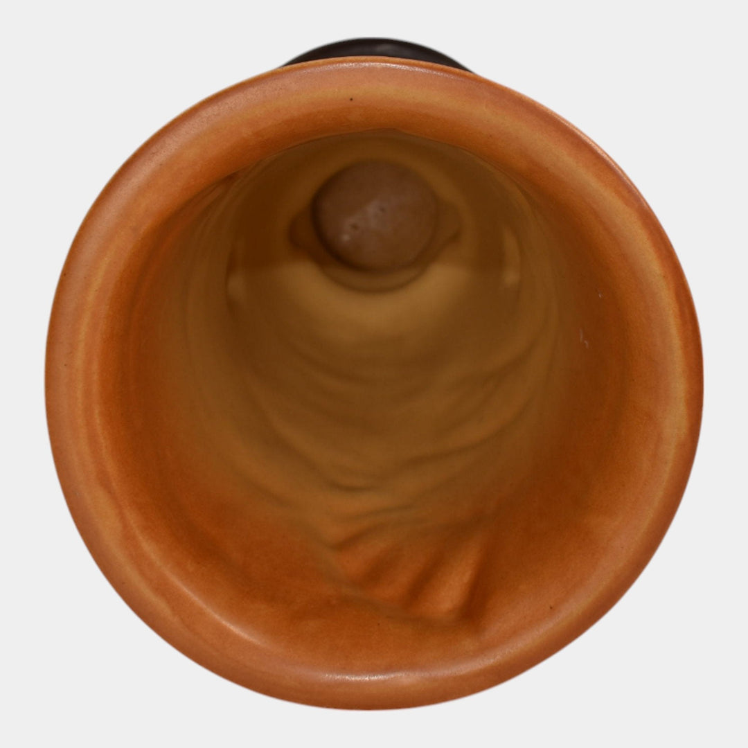 Roseville Freesia Brown 1945 Mid Century Modern Art Pottery Ceramic Vase 125-10 - Just Art Pottery