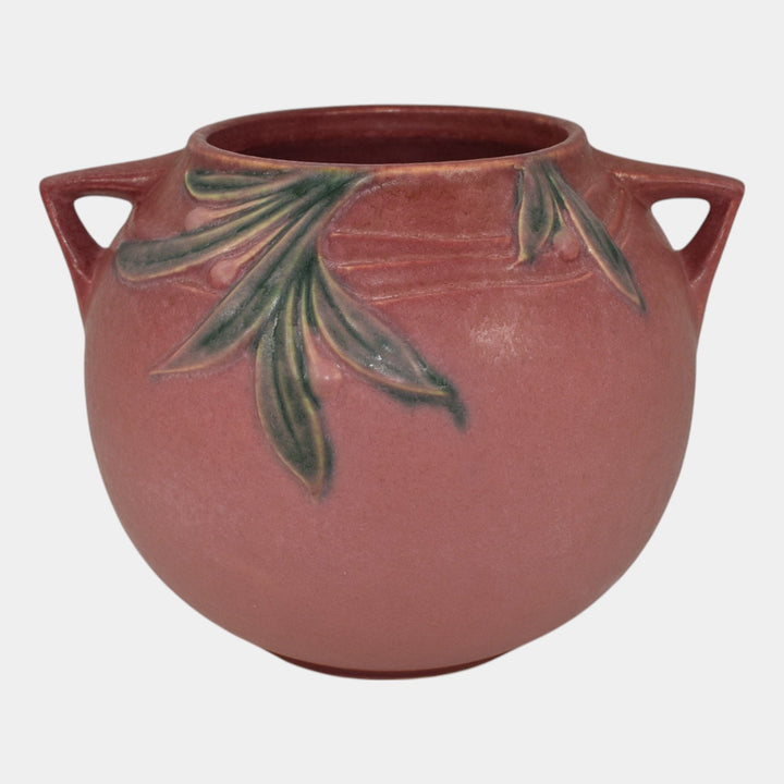 Roseville Velmoss II Pink 1935 Vintage Art Deco Pottery Ceramic Bowl Vase 265-6