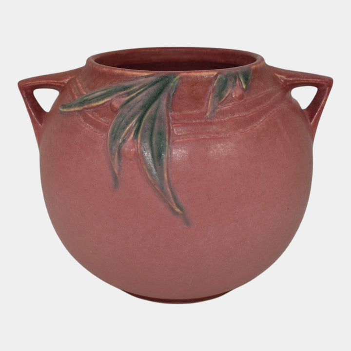 Roseville Velmoss II Pink 1935 Vintage Art Deco Pottery Ceramic Bowl Vase 265-6 - Just Art Pottery