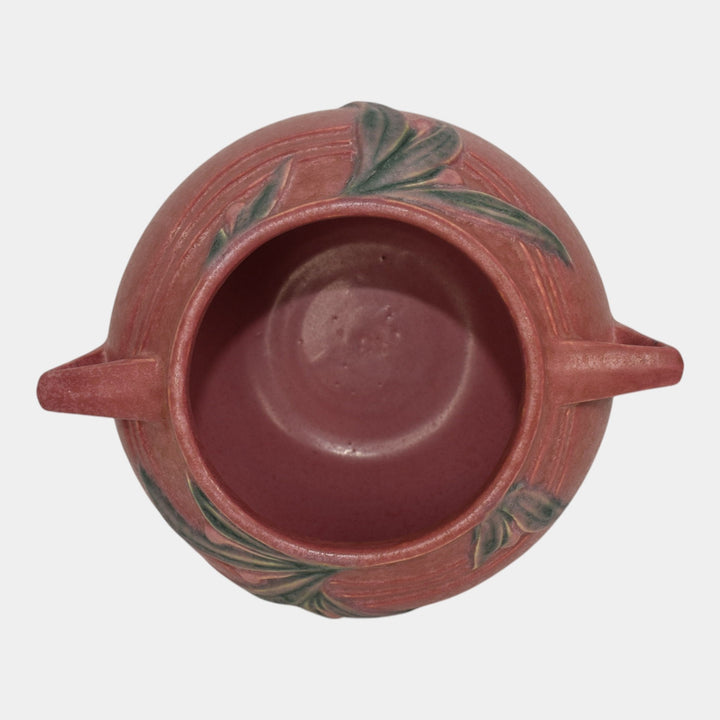 Roseville Velmoss II Pink 1935 Vintage Art Deco Pottery Ceramic Bowl Vase 265-6
