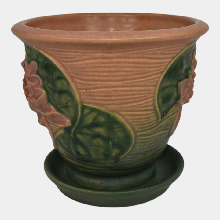 Roseville Water Lily Pink 1943 Art Pottery Ceramic Flower Pot Planter 664-5 - Just Art Pottery