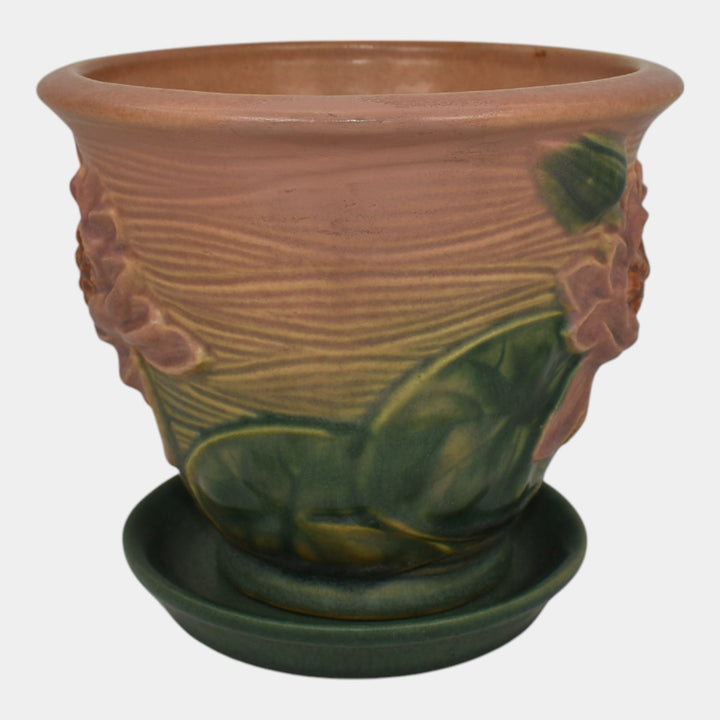 Roseville Water Lily Pink 1943 Art Pottery Ceramic Flower Pot Planter 664-5 - Just Art Pottery