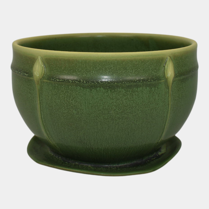 Ephraim Faience Elemental Hand Made Pottery Faceted Bud Flower Pot Saucer - Just Art Pottery