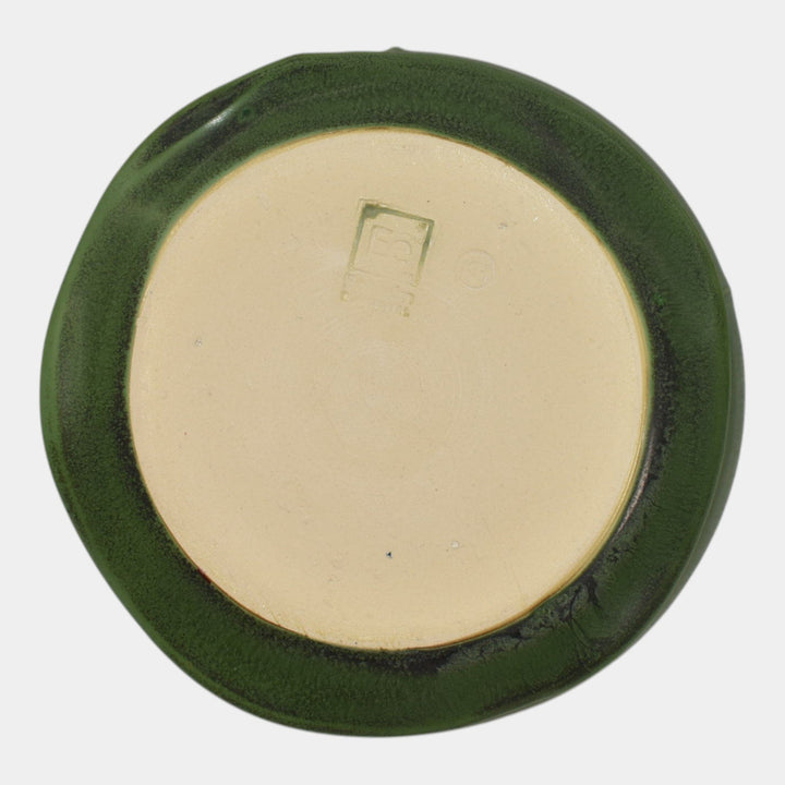 Ephraim Faience Elemental Hand Made Pottery Faceted Bud Flower Pot Saucer - Just Art Pottery
