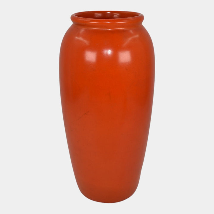 Weller Chengtu 1920s Vintage Art Deco Pottery Bright Lava Red Ceramic Vase