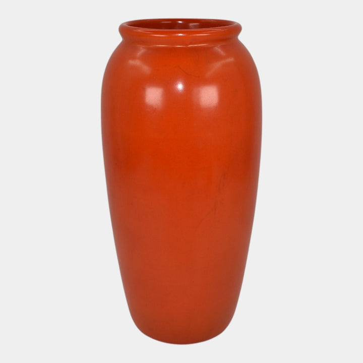 Weller Chengtu 1920s Vintage Art Deco Pottery Bright Lava Red Ceramic Vase