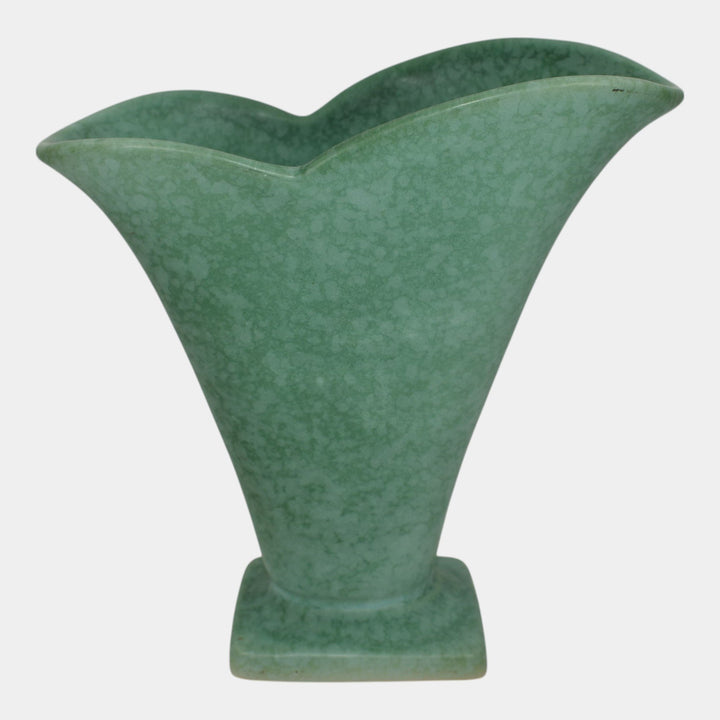 Weller Evergreen 1920s Vintage Art Deco Pottery Mottled Green Ceramic Vase - Just Art Pottery