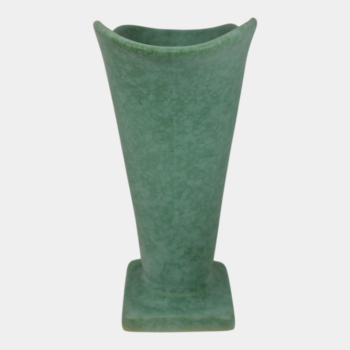 Weller Evergreen 1920s Vintage Art Deco Pottery Mottled Green Ceramic Vase - Just Art Pottery