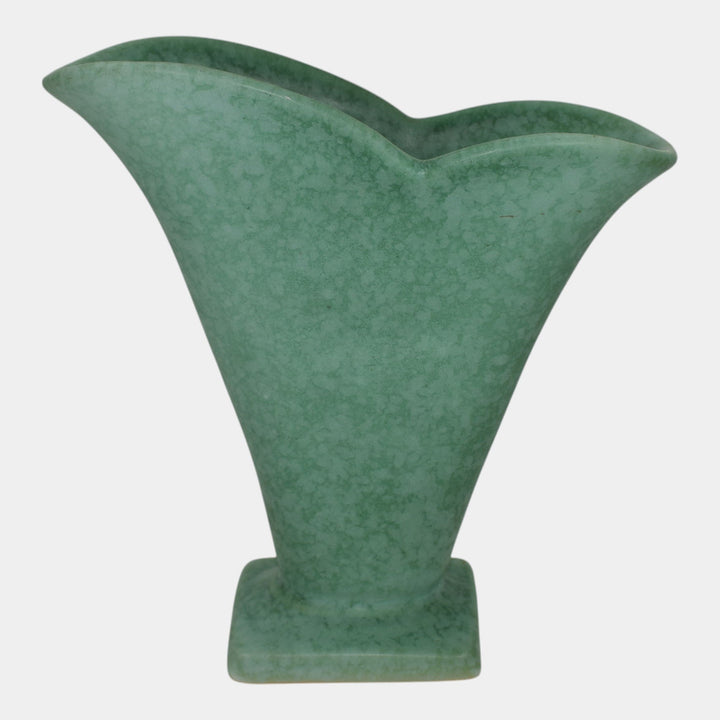Weller Evergreen 1920s Vintage Art Deco Pottery Mottled Green Ceramic Vase - Just Art Pottery
