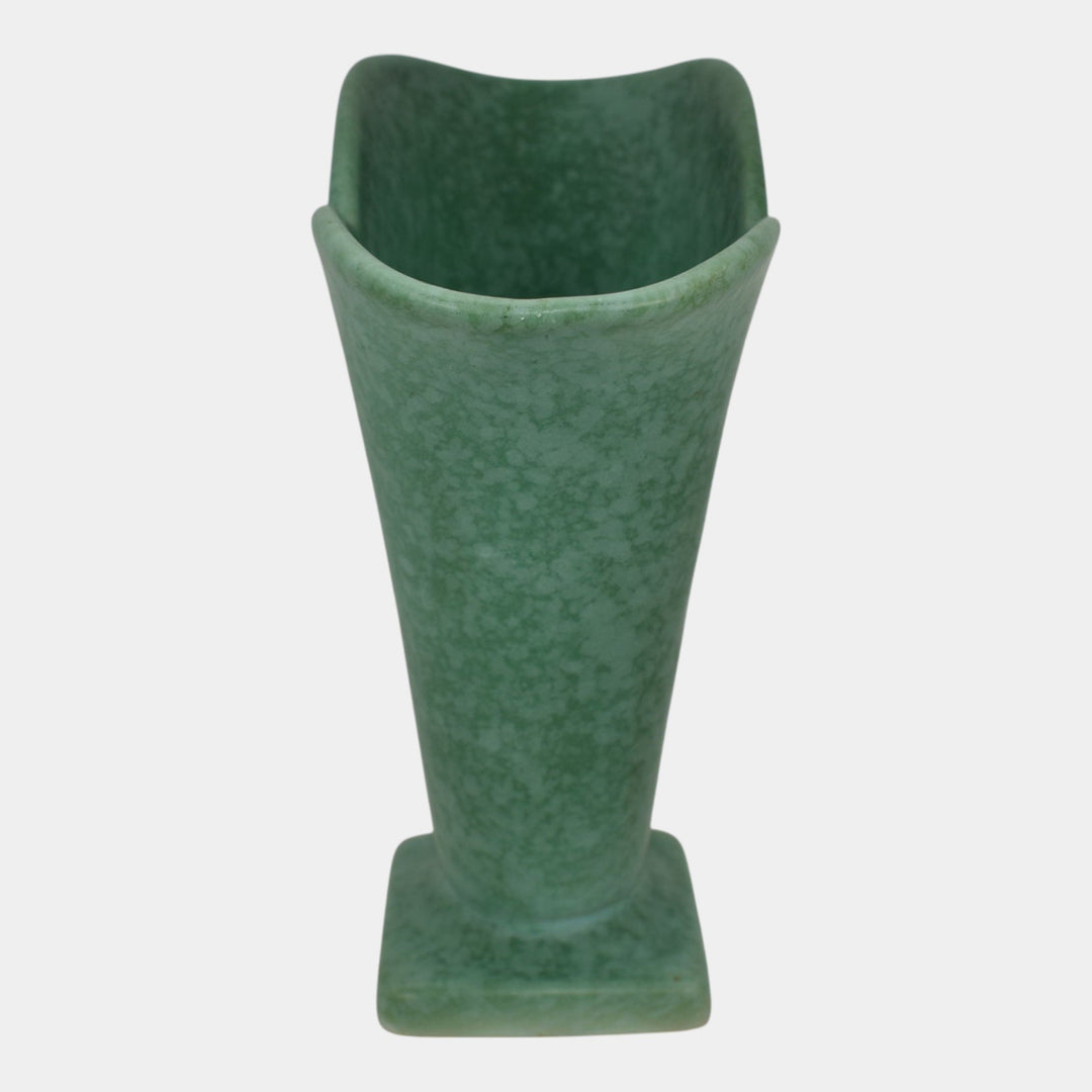 Weller Evergreen 1920s Vintage Art Deco Pottery Mottled Green Ceramic Vase - Just Art Pottery