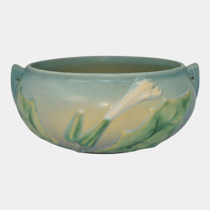 Roseville Thornapple Blue 1937 Vintage Art Deco Pottery Ceramic Bowl 306-5