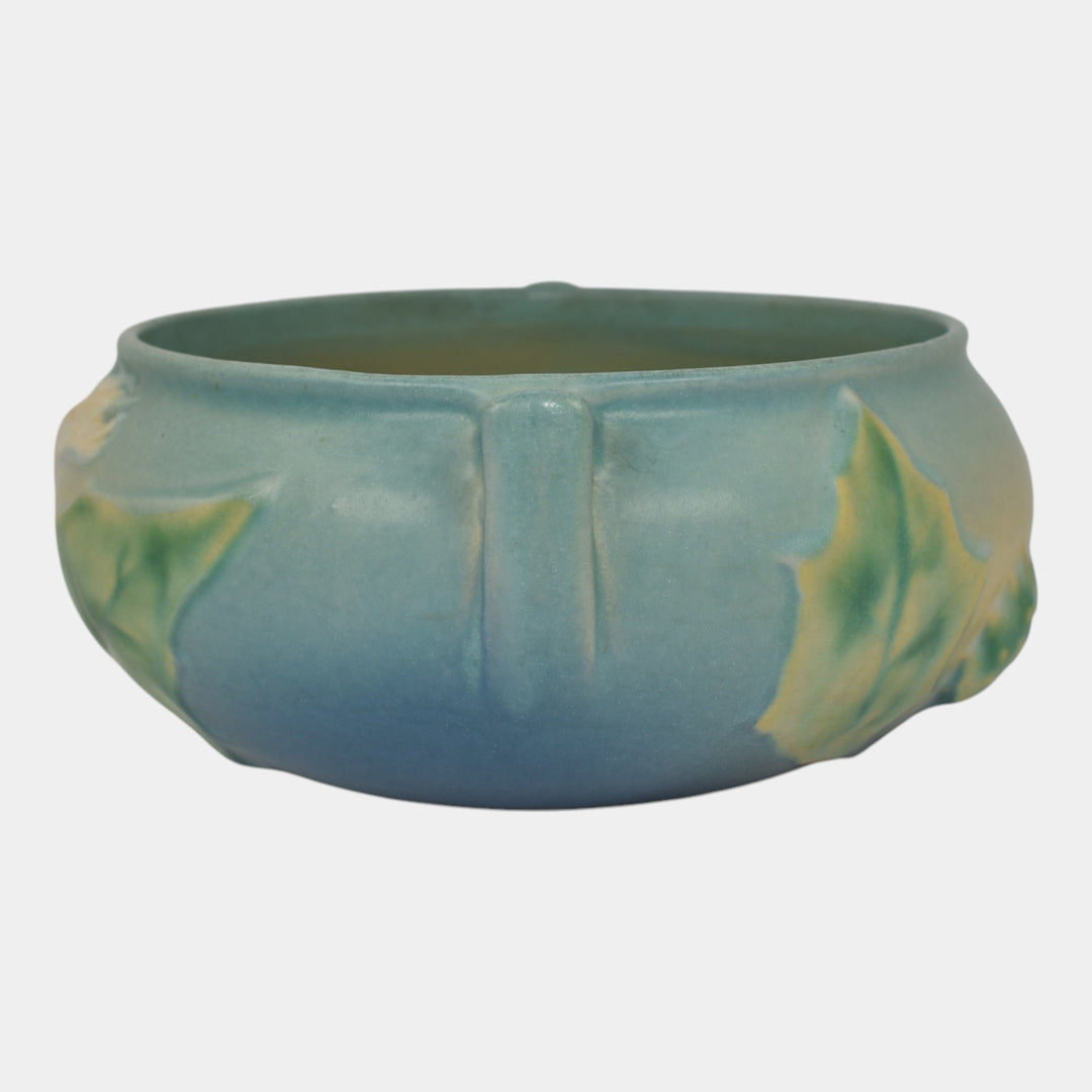 Roseville Thornapple Blue 1937 Vintage Art Deco Pottery Ceramic Bowl 306-5