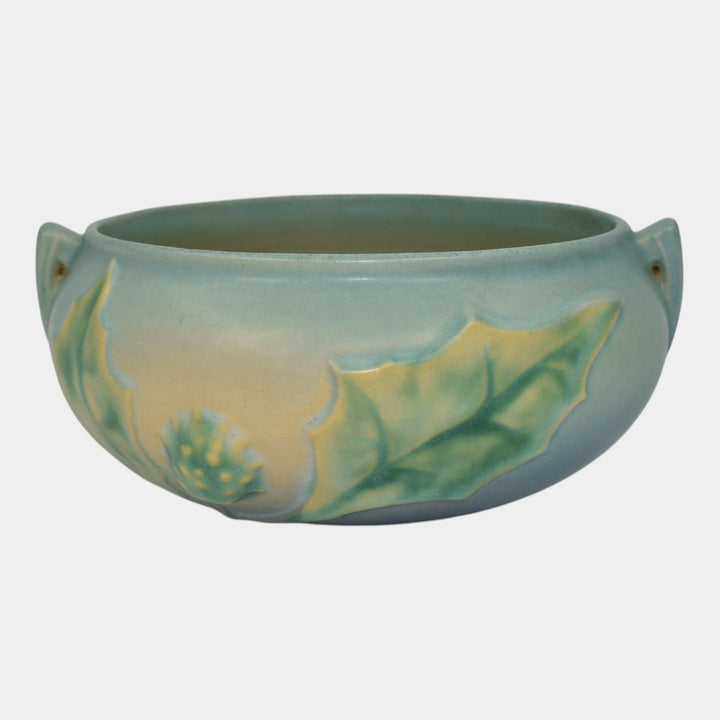 Roseville Thornapple Blue 1937 Vintage Art Deco Pottery Ceramic Bowl 306-5