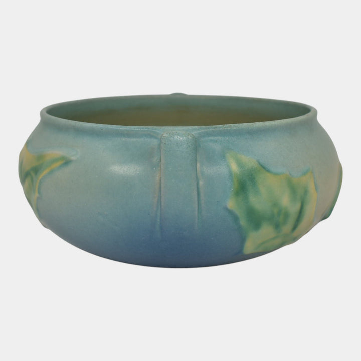 Roseville Thornapple Blue 1937 Vintage Art Deco Pottery Ceramic Bowl 306-5
