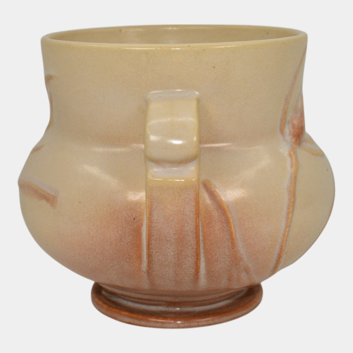 Roseville Teasel Ivory Pink 1938 Vintage Art Pottery Jardiniere Planter 644-4 - Just Art Pottery