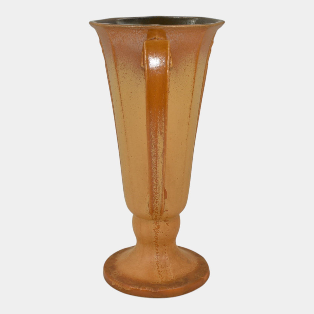 Roseville Russco Orange 1934 Vintage Art Deco Pottery Ceramic Vase 696-8 - Just Art Pottery