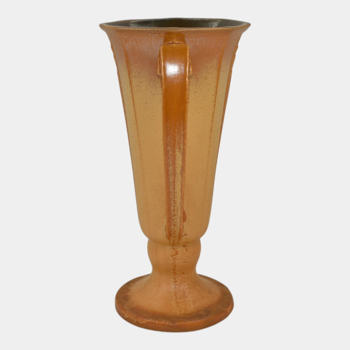 Roseville Russco Orange 1934 Vintage Art Deco Pottery Ceramic Vase 696-8 - Just Art Pottery