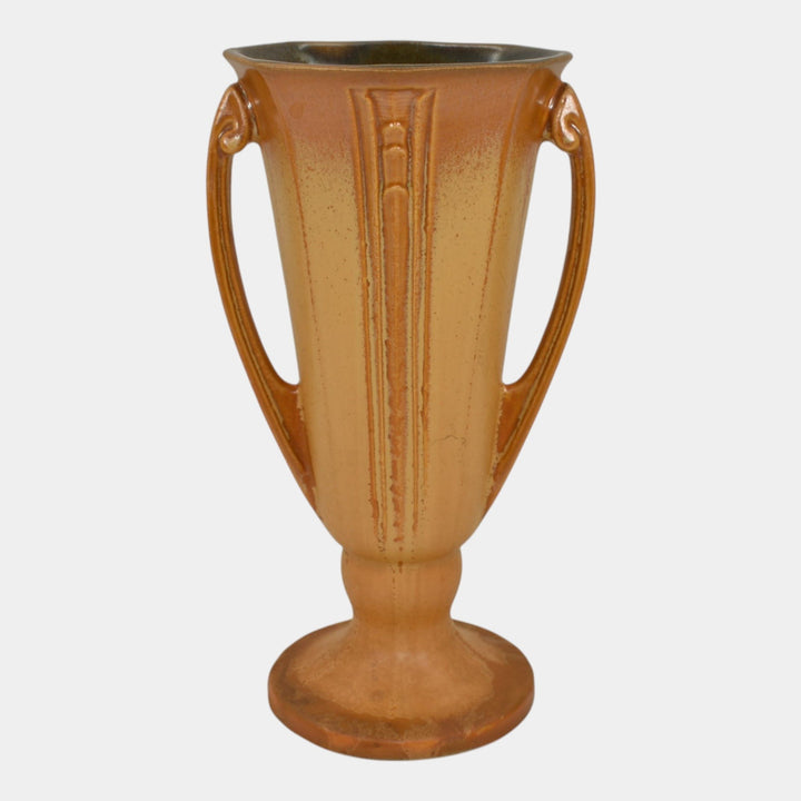 Roseville Russco Orange 1934 Vintage Art Deco Pottery Ceramic Vase 696-8 - Just Art Pottery