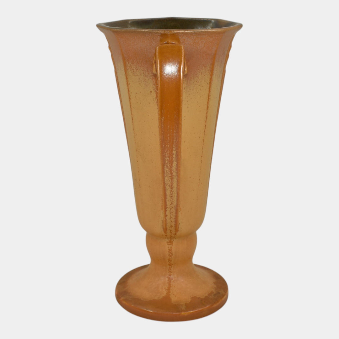 Roseville Russco Orange 1934 Vintage Art Deco Pottery Ceramic Vase 696-8 - Just Art Pottery