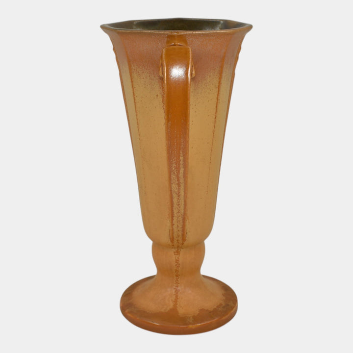 Roseville Russco Orange 1934 Vintage Art Deco Pottery Ceramic Vase 696-8 - Just Art Pottery